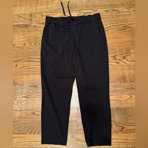 Lululemon Black Drawstring Pants Size 10 Stretch Travel Jogger Work Leisure